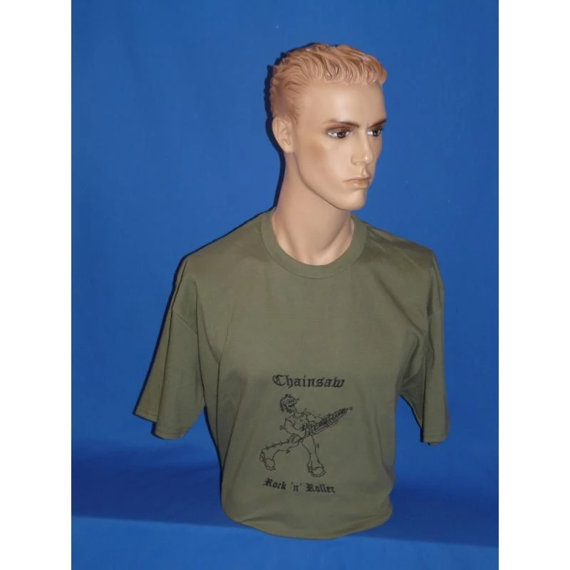 Besticktes T-Shirt Chainsaw Rock n Roller