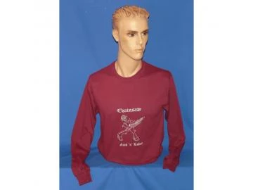 Besticktes Langarmshirt Chainsaw Rock n Roller für Herren