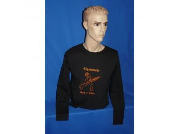Besticktes Langarmshirt Chainsaw Rock n Roller für Damen