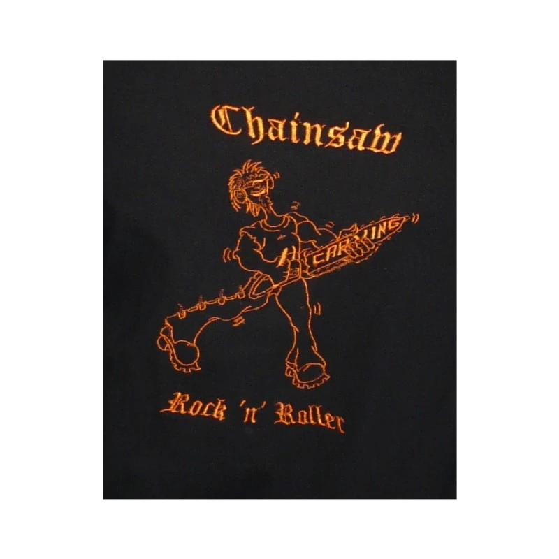 Besticktes Langarmshirt Chainsaw Rock n Roller für Damen