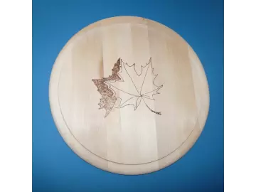 Brettchen rund Ahornblatt