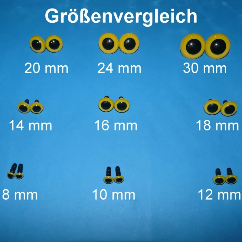 Kunststoffaugen gelb