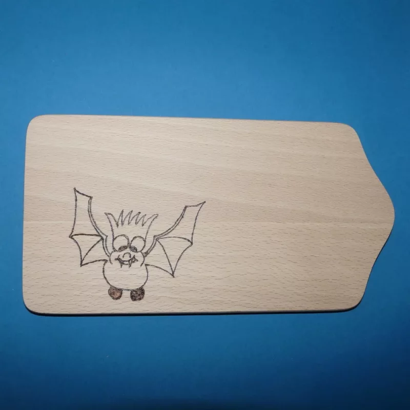 Holzbrettchen Fledermaus