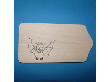Holzbrettchen Fledermaus