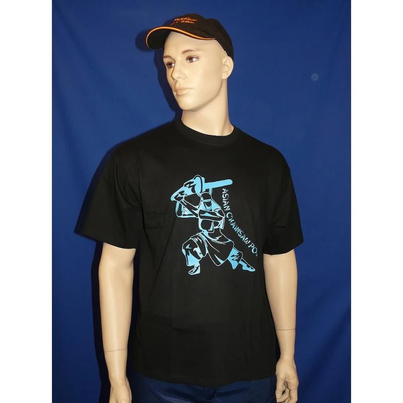 T-Shirt Chainsaw Samurai blau