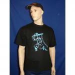 T-Shirt Chainsaw Samurai blau