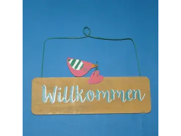 Türschild Willkommen