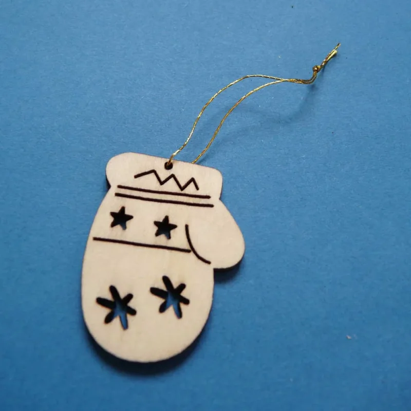 Weihnachtsanhänger Handschuh natur