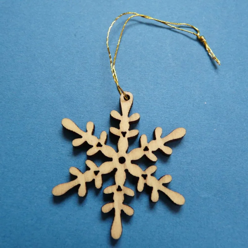 Weihnachtsanhänger Schneeflocke natur