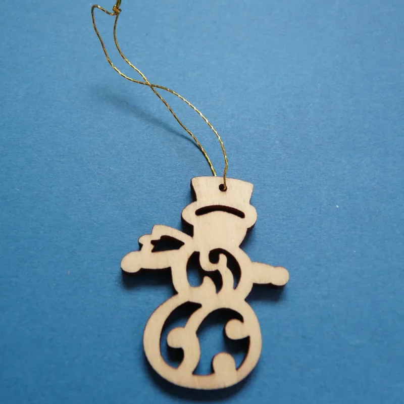 Weihnachtsanhänger Schneemann natur