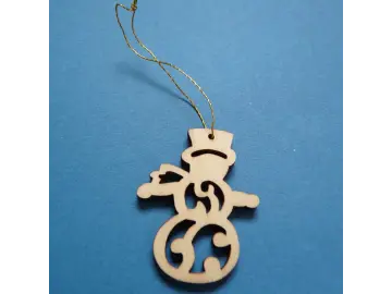 Weihnachtsanhänger Schneemann natur