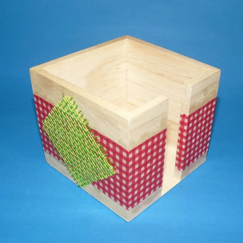 Zettelbox aus Holz - Design 4 - leer